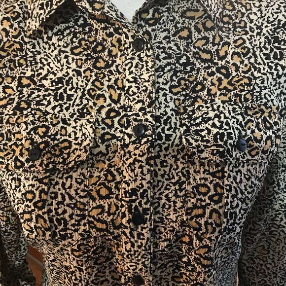 Elementz Leopard Button-down Blouse - Picture 5 of 8